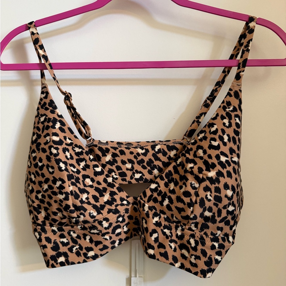Aerie Leopard Print Bikini Top